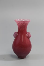 A Very Rare Chinese Mottled Pink Glass Vase