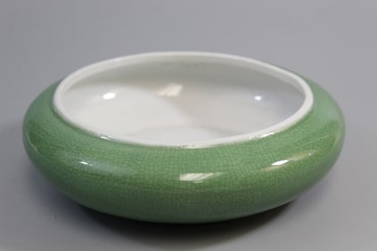 Chinese Crackle Green Glaze Porcelain Brush Washer.