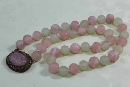 Chinese Rose Quartz Beads Necklace