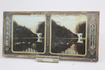 Genesse falls NY Glass Stereoview Photo