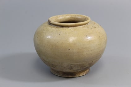 Chinese Cream Glazed Jar