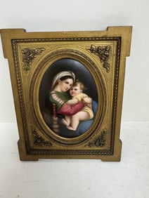 Miniature painting of Madonna of the Chair