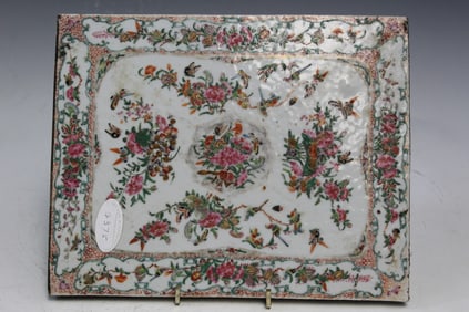 Chinese Rose Medallion Porcelain Plaque