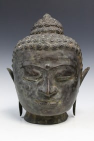 Asian Bronze Buddha Head