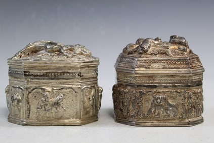 Two Asian Silver Boxes