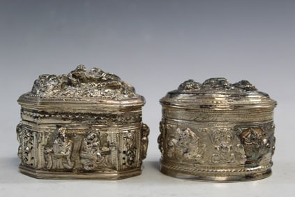 Two Asian Silver Boxes