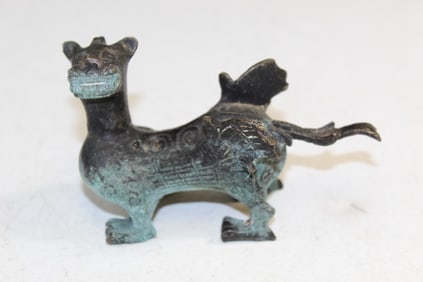 Vintage Chinese Bronze Dog Statue