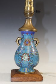 Chinese Cloisonne Vase Lamp