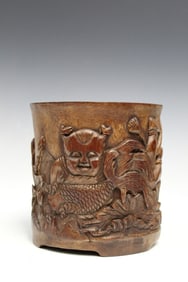Chinese Carved Bamboo Brush Pot