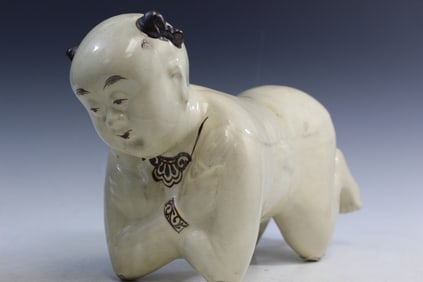 Chinese Cizhou Pottery Boy Pillow