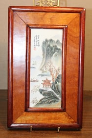 Framed Chinese Porcelain Plaque