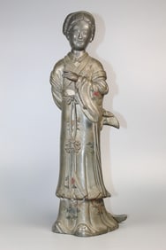 Chinese Pewter Meiren Figure