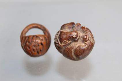 Two Japanese Wood Ojimes