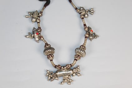 Asian Tribal Silver Necklace