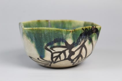 Japanese Oribe Ware Tea Bowl