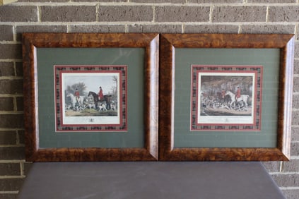 Pair of Hunting Scene Prints by R. B. Davis.