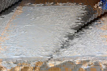 White Chinese Silk Embroidery Shawl