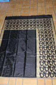 Golden Thread on Black Ground Silk Sari