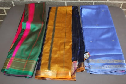 Three Silk Indian Saris