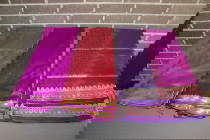 Three Silk Indian Saris