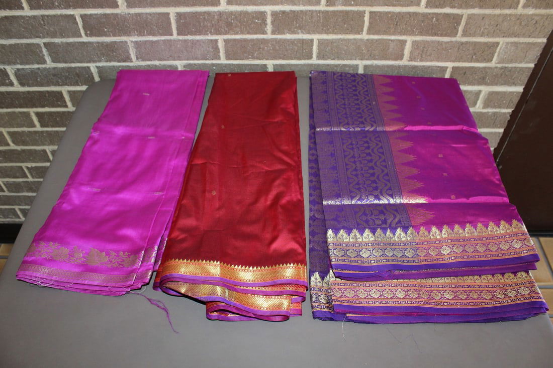 Three Silk Indian Saris (1 of 7)