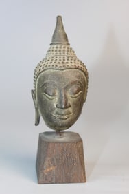 Antique Thai Bronze Buddha Head