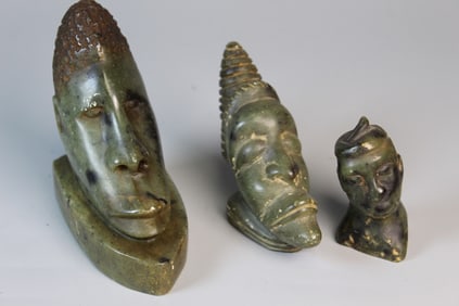 Three African Carved Jade Sculptures