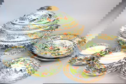 Group of Chinese Famille Rose Porcelain Rooster Set