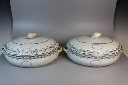 Pair of Chinese Export Porcelain Tureens