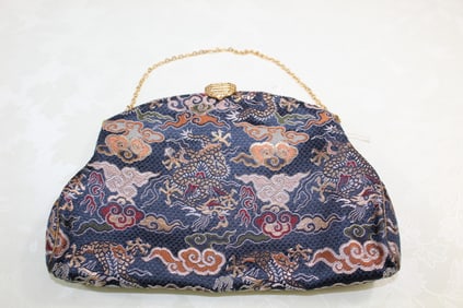 Chinese Silk Brocade Dragon Design Purse