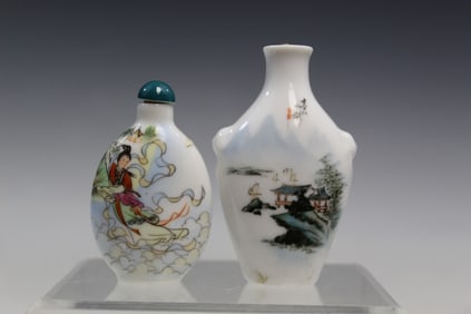 Two Chinese Porcelain Snuff Bottles