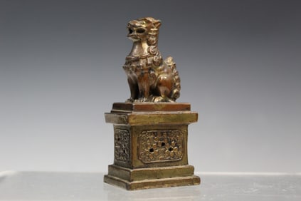 Japanese Foo Dog Metal Incense Burner