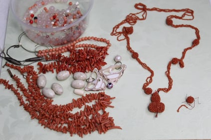 Coral Necklaces and Loose Beads