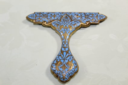 Antique Gilt Enamel Card Holder