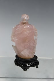Chinese Rose Quartz Snuff Bottle