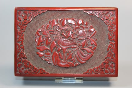 Chinese Carved Cinnabar Box