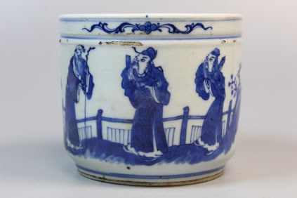 Chinese Blue and White Porcelain Brush Pot