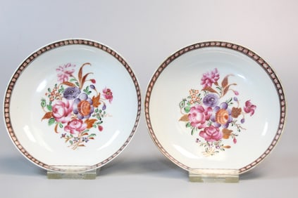Pair of Chinese Export Porcelain Saucers