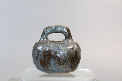 Antique Brown Glazed Pottery Bell