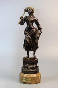 Bronze Figure Country Woman by Soher, Spain.