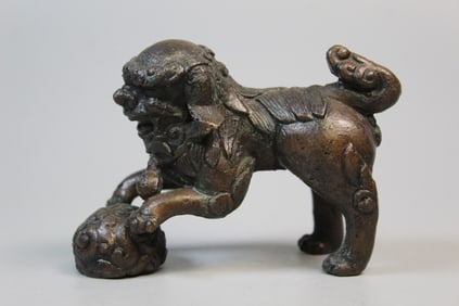 Chinese Bronze Foo Dog Figure