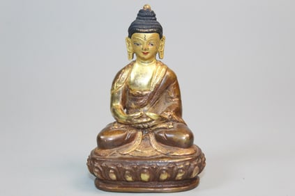 Tibetan Brass Buddha Statue