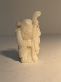 Chinese white stone carving of a wise man