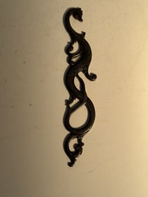Chinese metal dragon scroll weight
