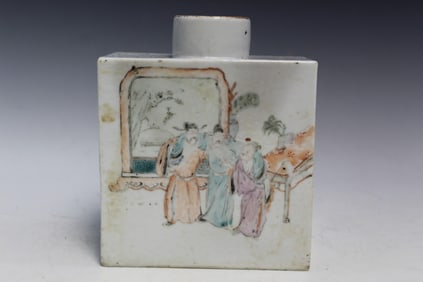 Chinese Porcelain Tea Caddy.