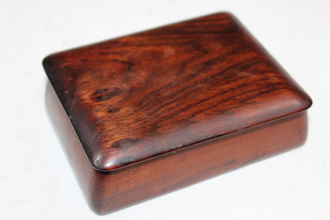 Chinese Hardwood Box: Chinese Hardwood Box. Size 4.75" x 3.25" x 1.5".