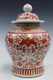 Chinese Iron-red Decorated Porcelain Jar