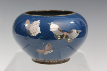 Japanese Cloisonne Butterfly Bowl