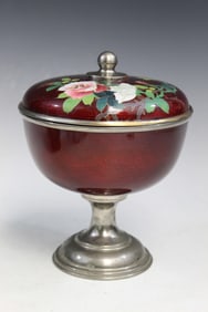 Japanese Cloisonne Covered Bowl