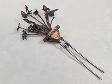 Chinese Metal Flower Hairpin